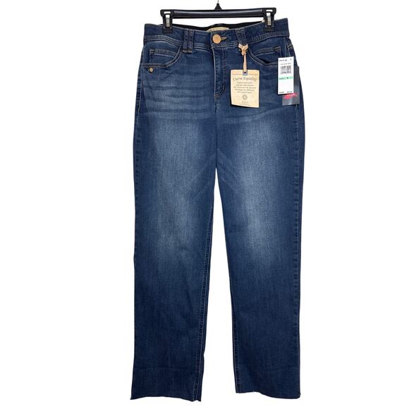 NWT Democracy Size 8, Ab Technology Boyfriend Raw Hem Straight Jeans With Lycra - Picture 1 of 10